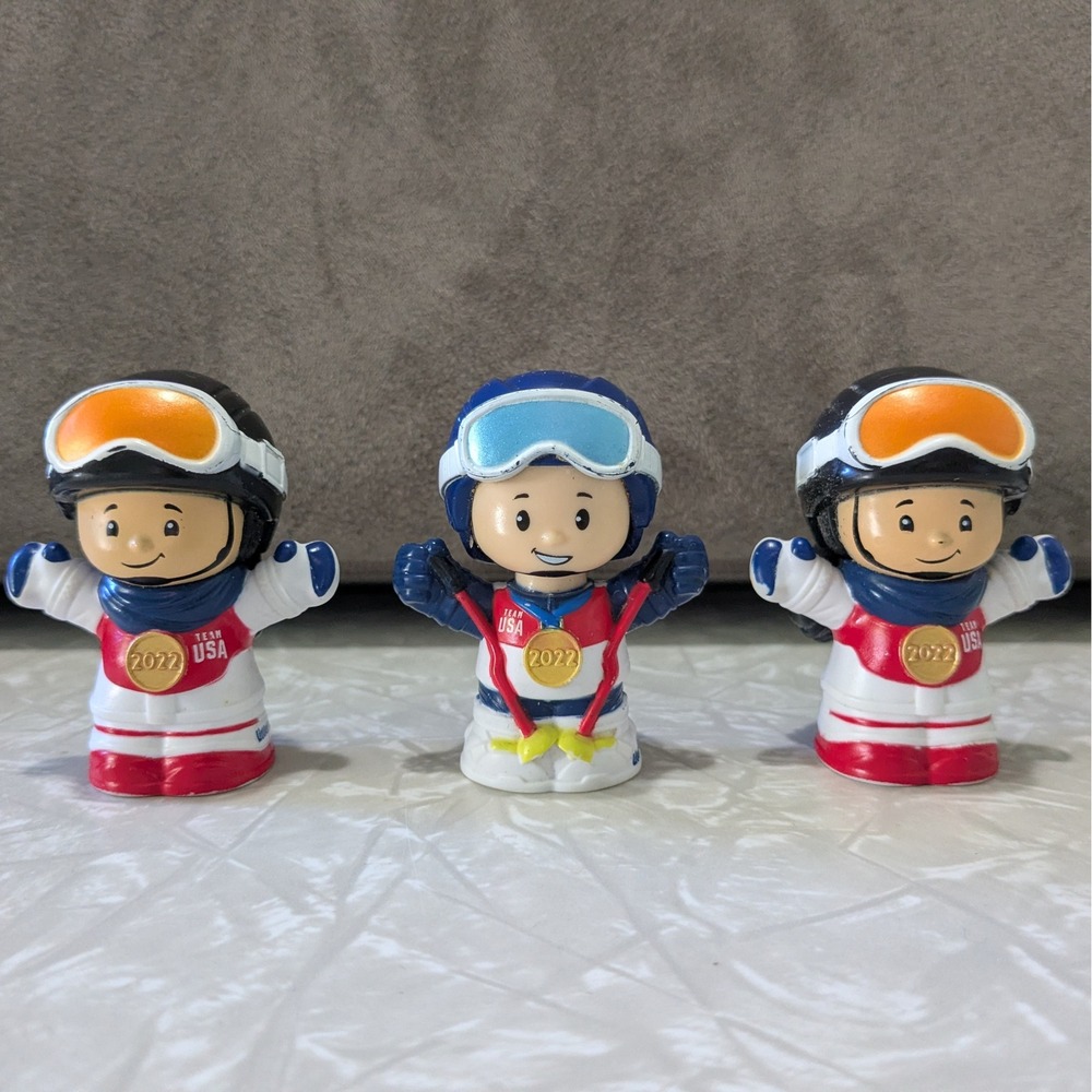 Fisher Price Little People 2022 Winter Olympics Team USA Ski & Snowboard Figures